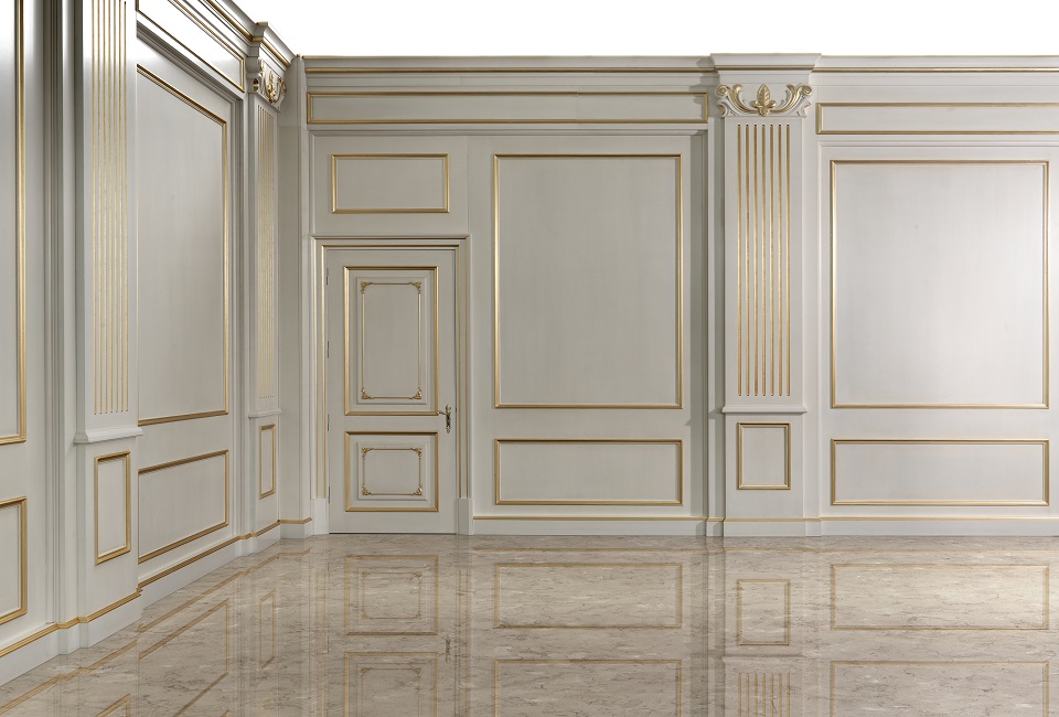 La boiserie, pannelli in legno, stucco, gesso, polistirolo o metallo