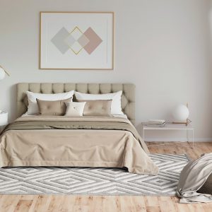 Camera da letto in stile dominant white