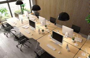 Ufficio con pavimento a parquet