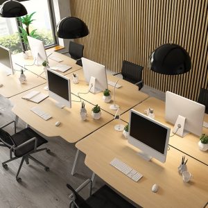 Ufficio con pavimento a parquet