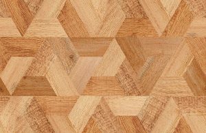 Parquet chiaro a forme geometrice trapezoidali che formano dei triangoli