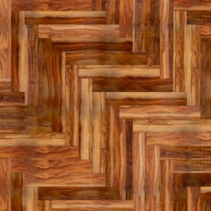 Vista dall'alto di un parquet in acacia installato con disegno a spina di pesce