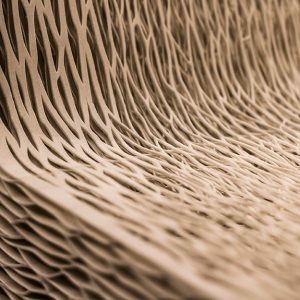 Dettaglio di una trama legnosa stampata in 3D