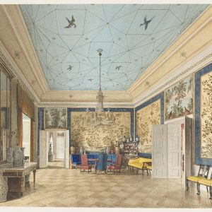 Un acquerello di metà Ottocento che rappresenta la “sala cinese” del Palazzo Reale di Berlino