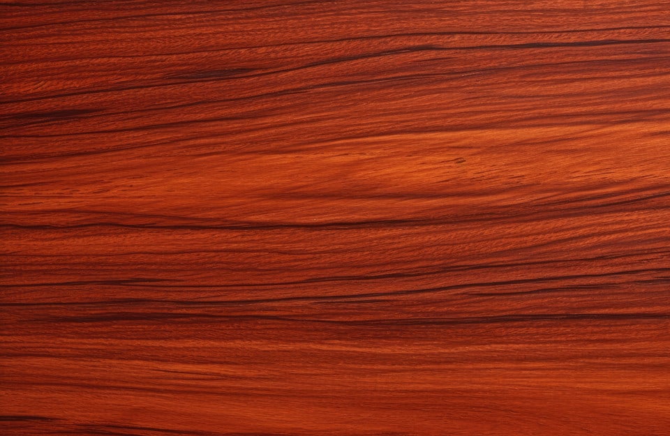 Primo piano sul caratteristico pattern del legno di padauk