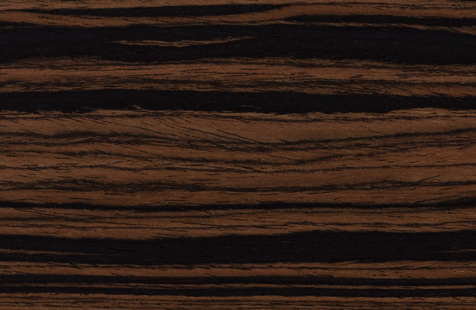 Primo piano sul caratteristico pattern del legno di ebano