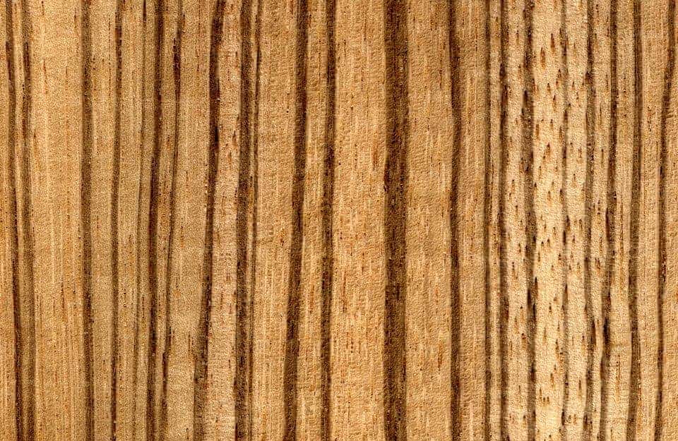 Primo piano sul caratteristico pattern del legno di zebrano