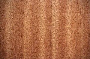 Primo piano sul caratteristico pattern del legno di sapele